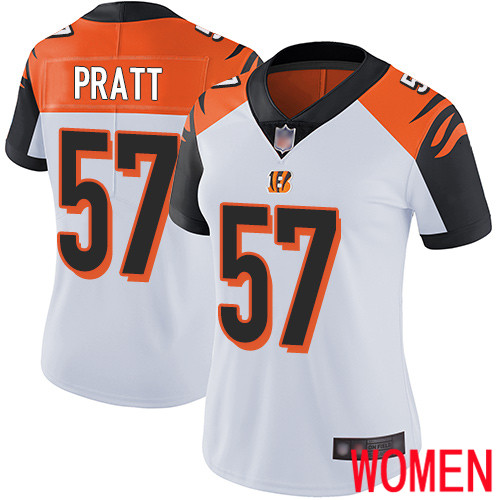 Cincinnati Bengals Limited White Women Germaine Pratt Road Jersey NFL Footballl #57 Vapor Untouchable